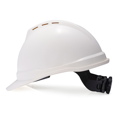 梅思安V-A型ABS带透气孔安全帽头盔防砸领导工作帽建筑工地工程帽