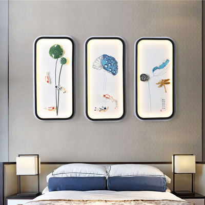 2019新款新中式客厅禅意壁灯创意个性中国风书房卧室床头壁画灯具