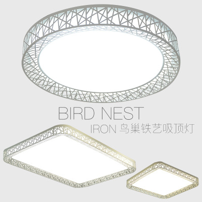 新款铁艺客厅卧室灯亚克力led吸顶灯创意装饰顶灯鸟巢儿童吸顶灯