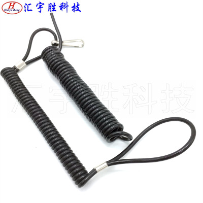 无芯黑色PU弹簧绳  塑料胶条线  实芯弹簧线  灰色防盗钢丝弹簧绳