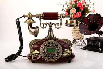 别墅欧式电话机座机家用无线插卡复古电话机美式客厅仿古老式电话