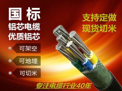国标铝电缆VLV 22 YJLV现货供应10-400平方五芯3+2