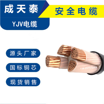 成天泰电线电缆YJV4*95铜芯电缆线 国标双塑护套聚氯乙烯阻燃线缆