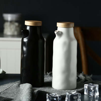 日式厨房用品创意陶瓷调料壶酱油壶醋瓶家用酱油瓶油瓶套装调料瓶
