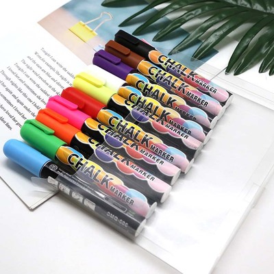 外贸亚马逊chalk markers 荧光板专用笔 6mm可擦黑板笔液体粉笔