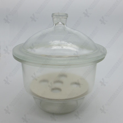 玻璃干燥器400mm 白色透明干燥器 附瓷板干燥皿 实验用耗材