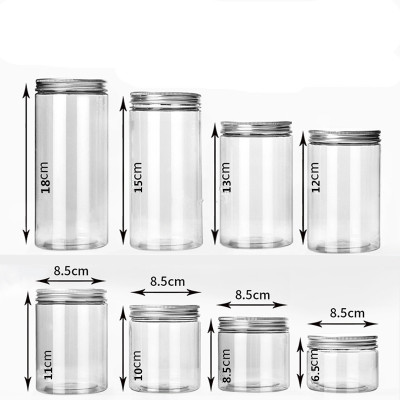pet塑料罐 透明密封食品罐85150 750ml金色银色铝盖