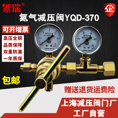 繁瑞直销YQD-370全铜氮气钢瓶压力表调节器减压器气体减压阀6mpa