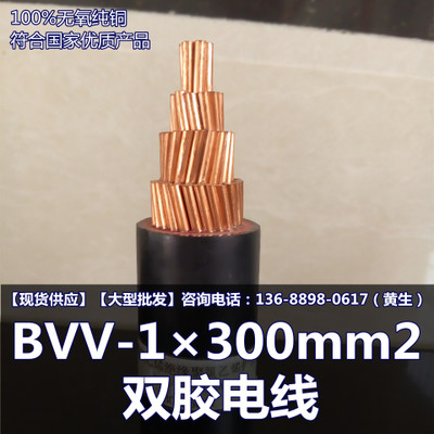 成天泰电缆 BVV-1×300mm2 双胶电线 成天泰电线电缆 厂家