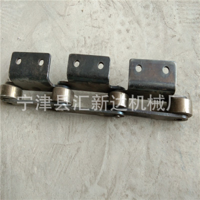 节距200单侧外片双孔弯板链条带凸台的F型大滚珠输送链条不锈钢链
