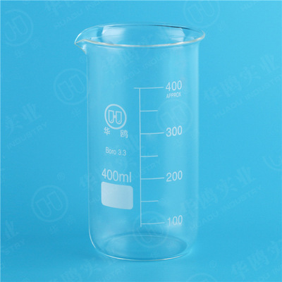 华鸥高型烧杯400ML 厂家批发玻璃高型烧杯 耐高温高型烧杯400ml图1