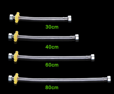 不锈钢金属冷热进水软管双头管 马桶热水器高压防爆连接管4分家用