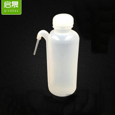 500ml塑料洗瓶 透明实验室偏头洗瓶 白头弯嘴洗瓶 偏头冲洗清洗瓶