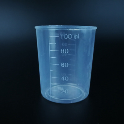 现货批发100ml塑料量杯不带盖带刻度量杯密封不渗漏100毫升小量杯