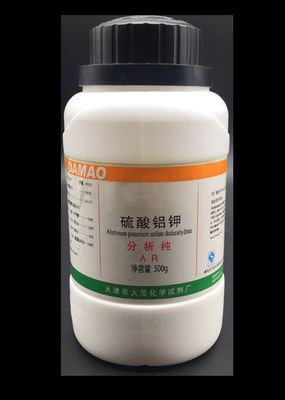 硫酸铝钾分析纯AR500g 明矾 矾纤钾 净水剂 化学试剂