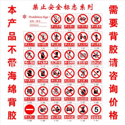 PVC禁止吸烟 禁止标志  注意安全 安全出口建筑工地警示牌