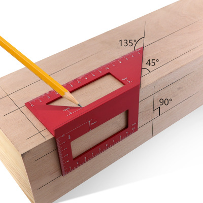 木工多功能角尺 T型划线器 45度斜角90度过线尺 铝合金加厚导向尺