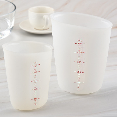 烘焙工具硅胶量杯 可视半透双刻度软量杯 马卡龙软奶杯 250 500ml