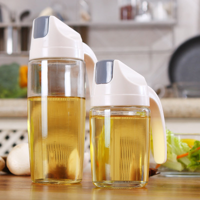 创意透明防尘防漏自动开合玻璃油壶厨房多用途调味瓶厂家批发现货