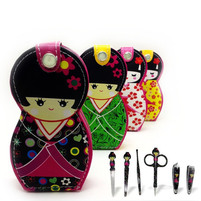 日本娃娃创意美容美甲指甲钳修甲刀套装 指甲剪工具套装套娃美甲