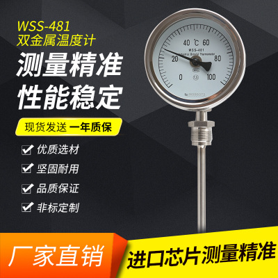 厂家直销批发经销WSS-481不锈钢双金属温度计万向型