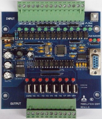 国产三菱PLC工控板 FX1N-20MT 在线下载 监控 文本 断电保持
