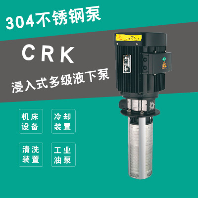 CRK浸入式多级液下泵高压机床冷却泵不锈钢液下多级泵立式液下泵