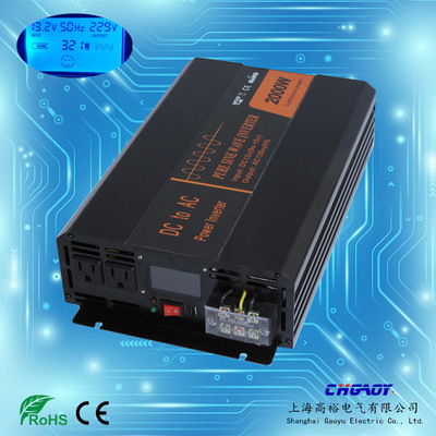 亚马逊爆款12v 24v纯正弦波2000W足功率车载逆变器太阳能逆变器