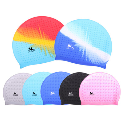 新款韩国工艺 超软高弹 超大颗粒 冬泳保暖护发硅胶泡泡帽 游泳帽