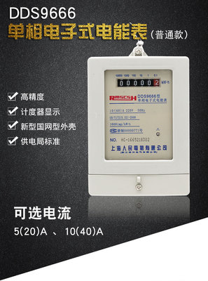 单相电能表 家用电度表 DDS9666 (5~20A) 上海人民电表 10~40A
