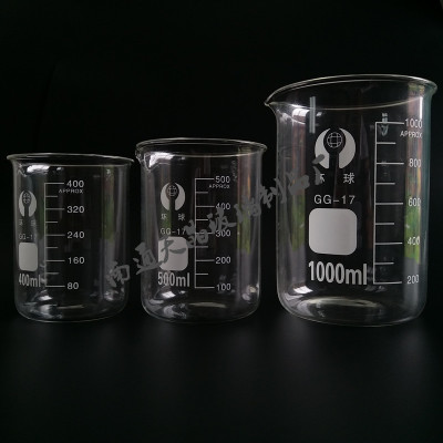 优质高硼硅玻璃烧杯 500ml低型刻度烧杯 耐高温玻璃量杯定做LOGO