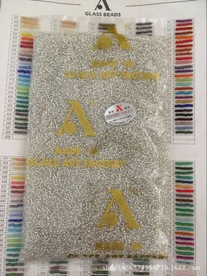 2/3MM玻璃米珠 AAA牌灌银环保玻璃珠3A小米珠 米粒配件散珠