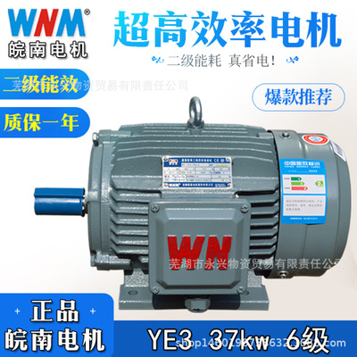 安徽皖南电机超高效率三相异步电机南华牌YE3-250M-6 37kw 6级
