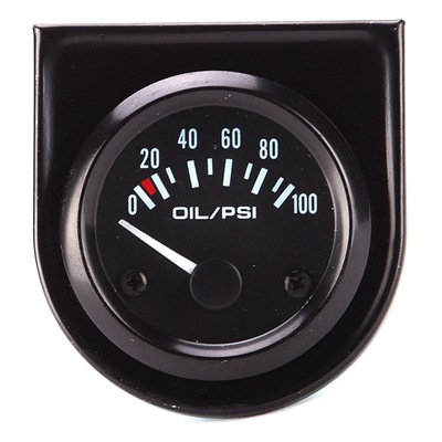 跨境热销12V汽车通用黑色油压力表指针传感器式油压表52毫米