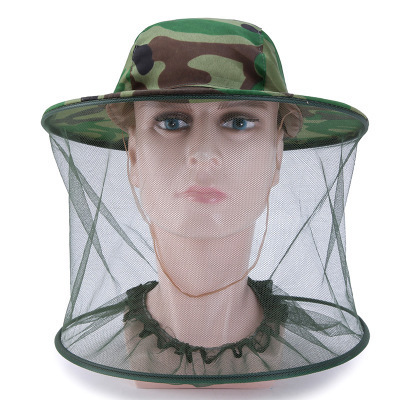 批发蚊帽养蜂帽外贸夏季遮脸网帽户外防蚊虫纱网工作帽采茶帽