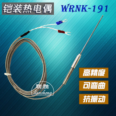 厂家供应k型电热偶高温探针式0.1mm高温测温wrnk-191铠装热电偶