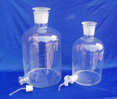 厂家直销 龙头瓶 具下口放水瓶 具磨砂玻璃塞活塞嘴放水瓶