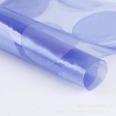 厂家直销塑料包装薄膜 pvc彩色半透明可定制图案圆点塑料膜