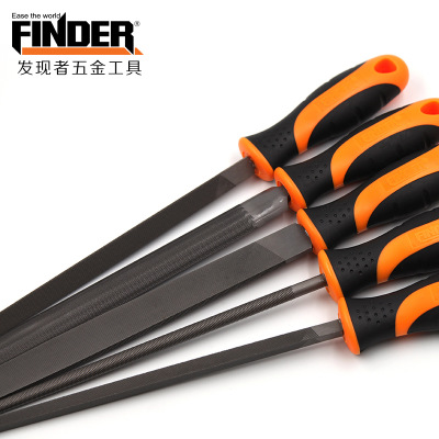 五金工具手动钢锉批发 跨境热销扁锉三角锉T12碳钢双色柄8寸锉刀
