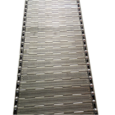 直销不锈钢链板 耐磨损抗高温冲孔传动链板 工业输送抗高温板链