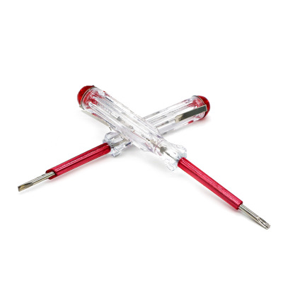 厂家直销 专业测电笔一字头电工专用亮灯电笔 透明测电笔205