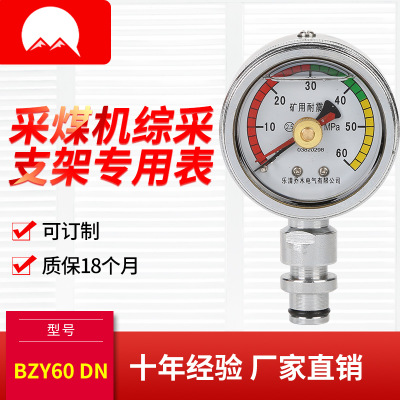 bzy60矿用双针耐震压力表 不锈钢径向外壳耐超高压高温精密压力表