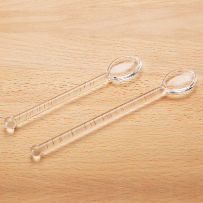 明尚德玻璃勺  搅拌棒  搅棒勺 高硼硅玻璃咖啡勺  茶匙 玻璃吸管