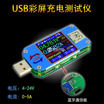 USB电压电流容量功率Type-C检测仪表 安卓APP手机充电安全测试仪