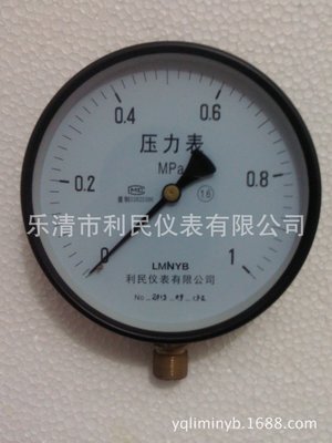 乐清厂家供应普通压力表 弹簧管压力表 指针式水压表价格低