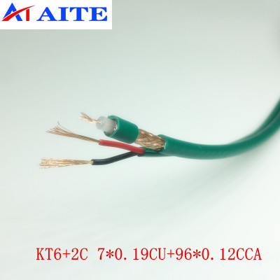8字形绿色视频线 KX6+2C 75欧姆同轴电缆 7*0.19CU铜摄像头安装线
