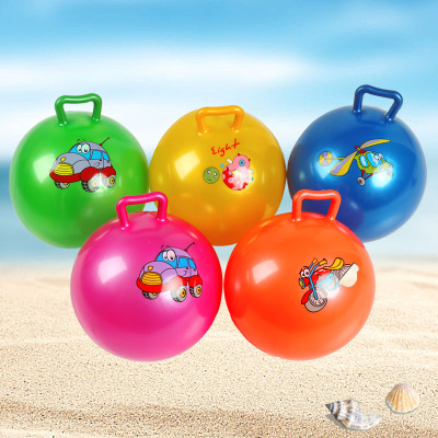 带手柄水球彩色充气游泳水球卡通多色儿童成人戏水球纯色水上乐园