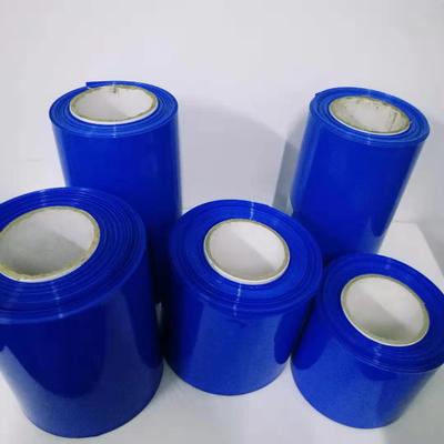 厂家直销蓝色PVC热缩膜PVC电池套管收缩膜电池套管宽160mm-250mm