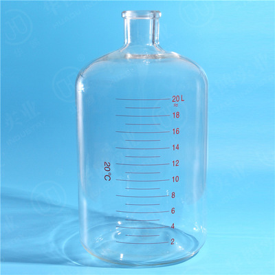 华鸥厂家批发刻度血清瓶20L、20000ML 20升 加厚玻璃刻度血浆瓶
