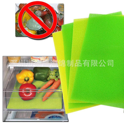 冰箱除异味抗菌抽屉沥水海绵垫 水果蔬菜冰箱除味垫